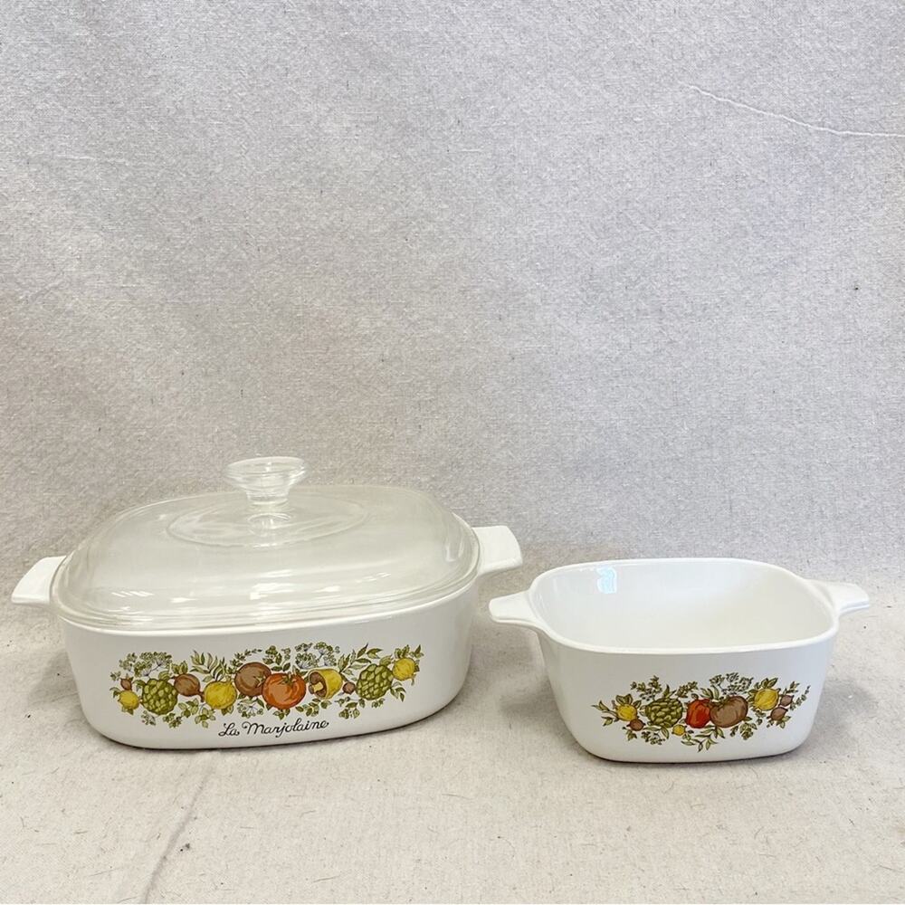 CorningWare Spice of Life 2-quart Casserole Glass Lid &‎ 2 3/4 cup no lid